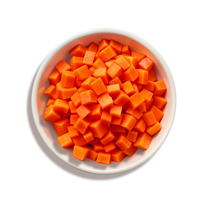Diced English carrots (orange)